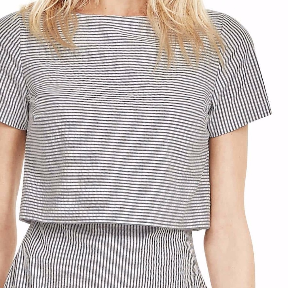 HP🔥 NWT Banana Republic Seersucker Layered Dress - Picture 3 of 8